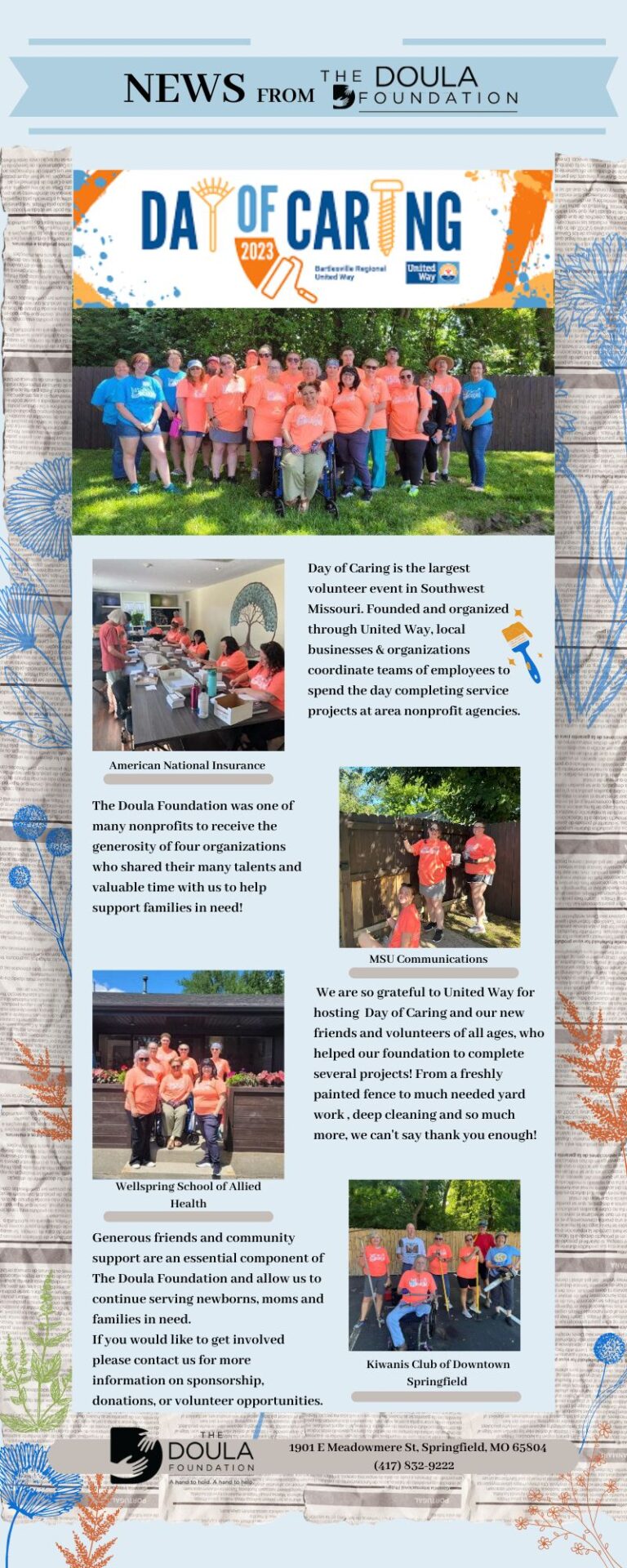 The Doula Foundation - A Hand To Hold A Hand To Help - Day Of Caring